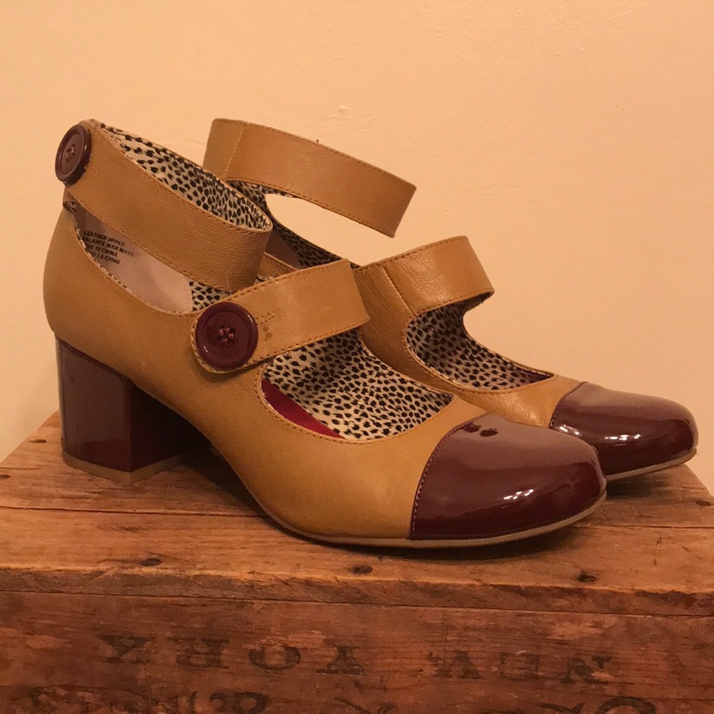 BC Leather Heels w/ Buttons